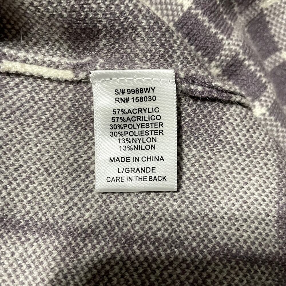 Love Tree NEW Purple Cream Plaid Knit Plazacore Flirty Academia Mini Skirt - Picture 6 of 7